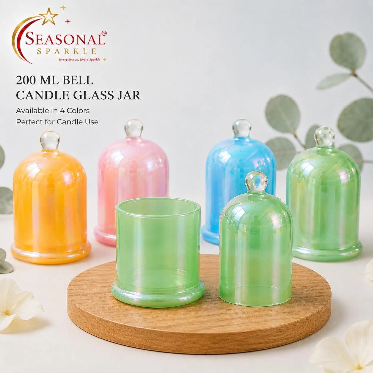 200ml Bell Candle Glass Jar (moq 2 pcs)