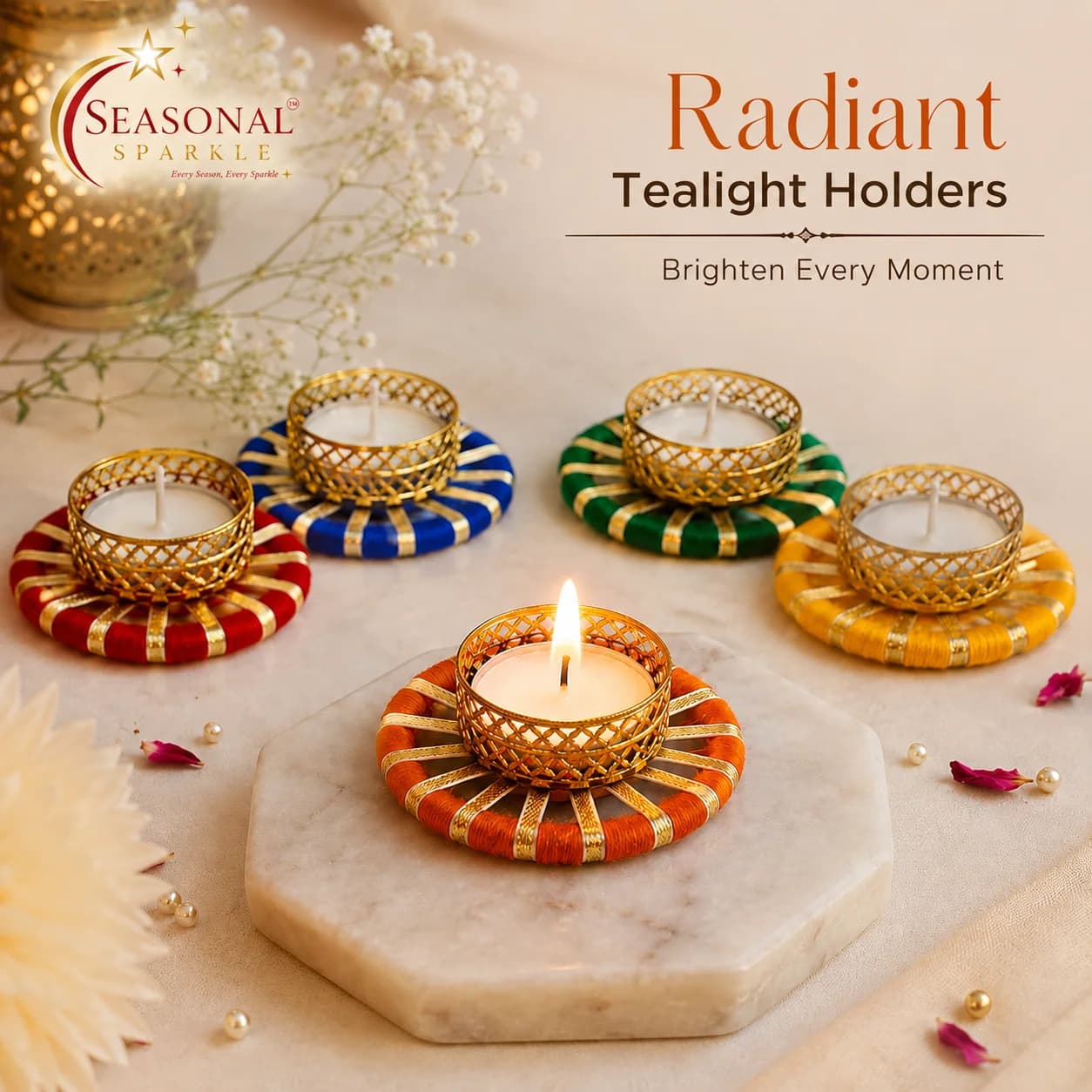 Radiant Tealight Holders (set of 2)