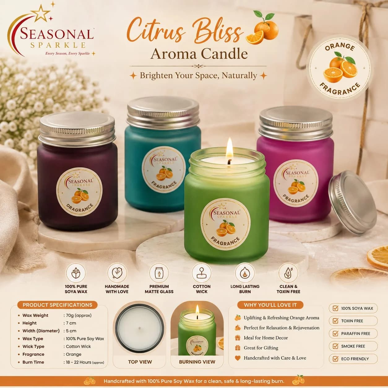 Citrus Bliss Aroma Candle