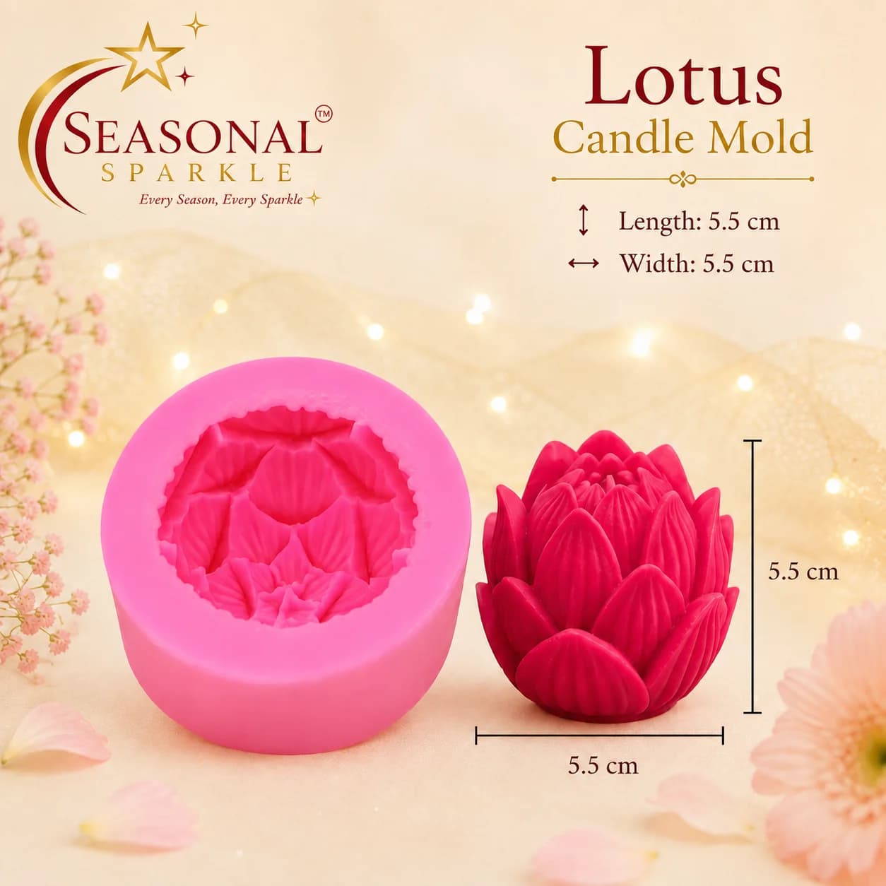 Lotus Blossom Candle Mould (5.5cm)