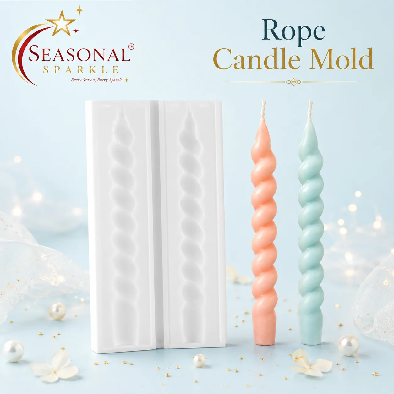 Spiral Rope Pillar Candle Mould