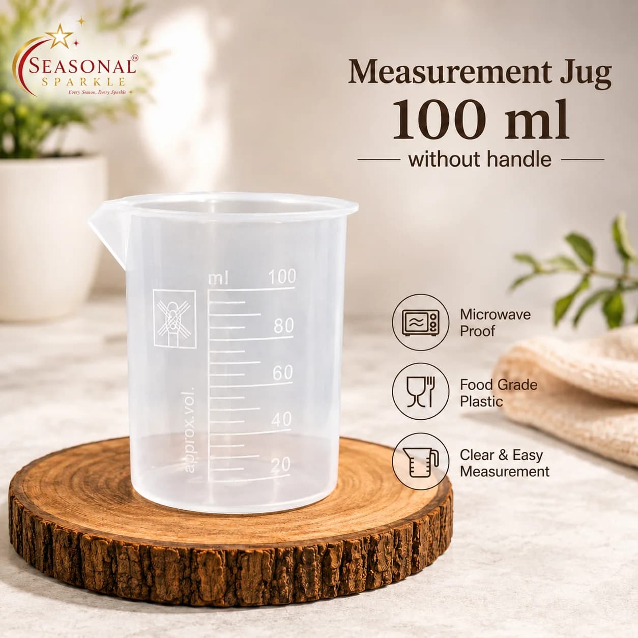 Plastic Measuring Beaker Cup (100 ml) (moq 5 pcs)