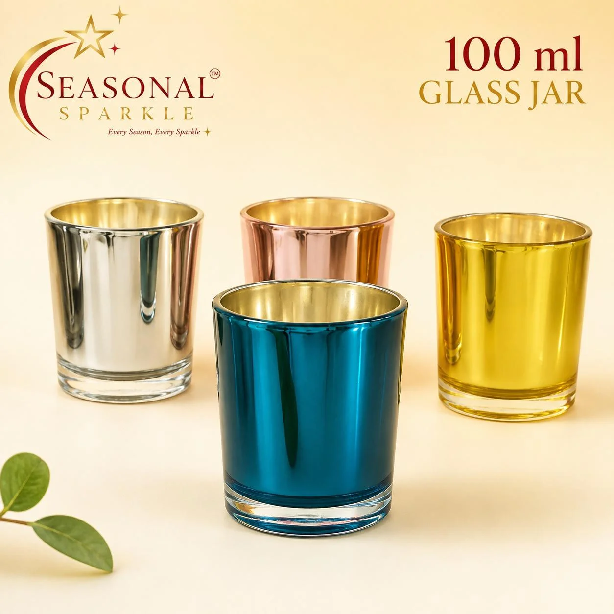 100ml Metallic Glass Jar (moq 4 pcs)