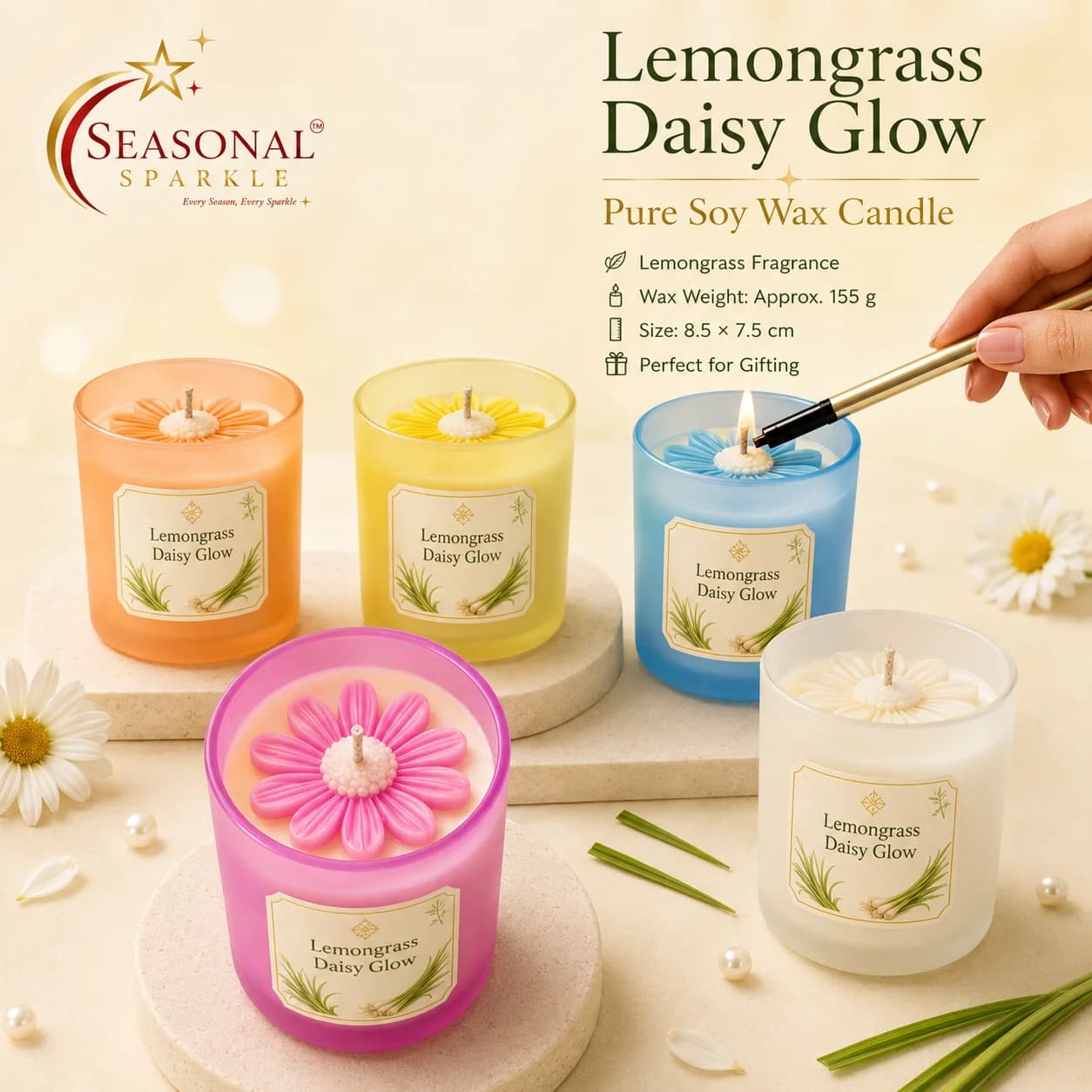 Lemongrass Daisy Glow Candle