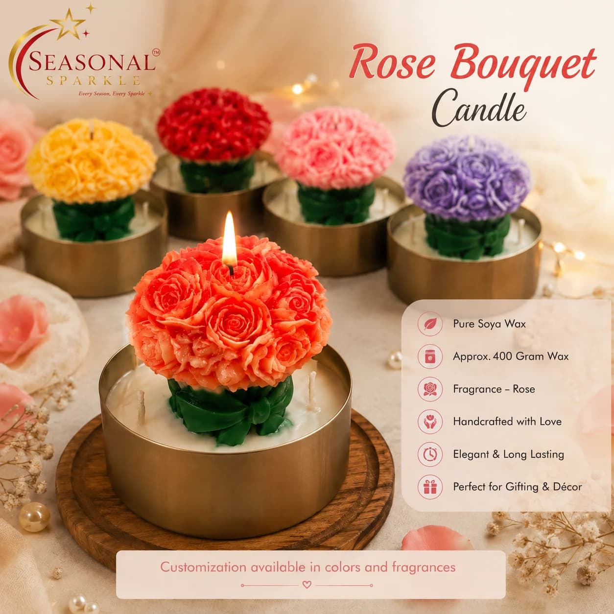 Rose Bouquet Candle