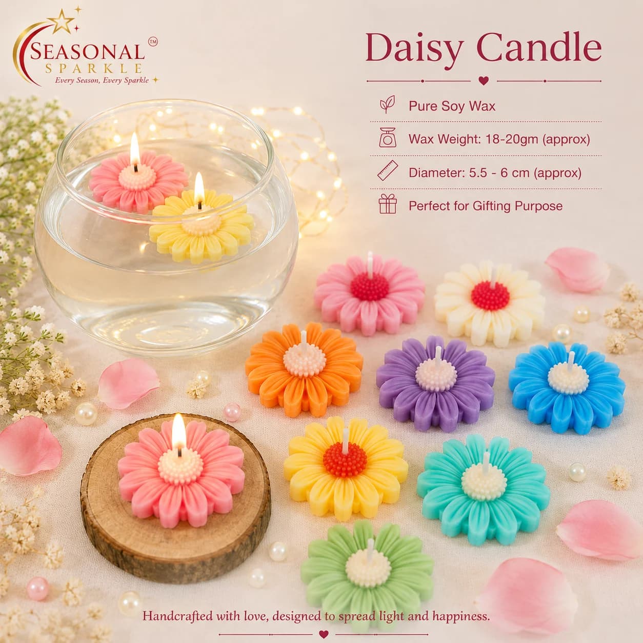 Daisy Candle (set of 2)