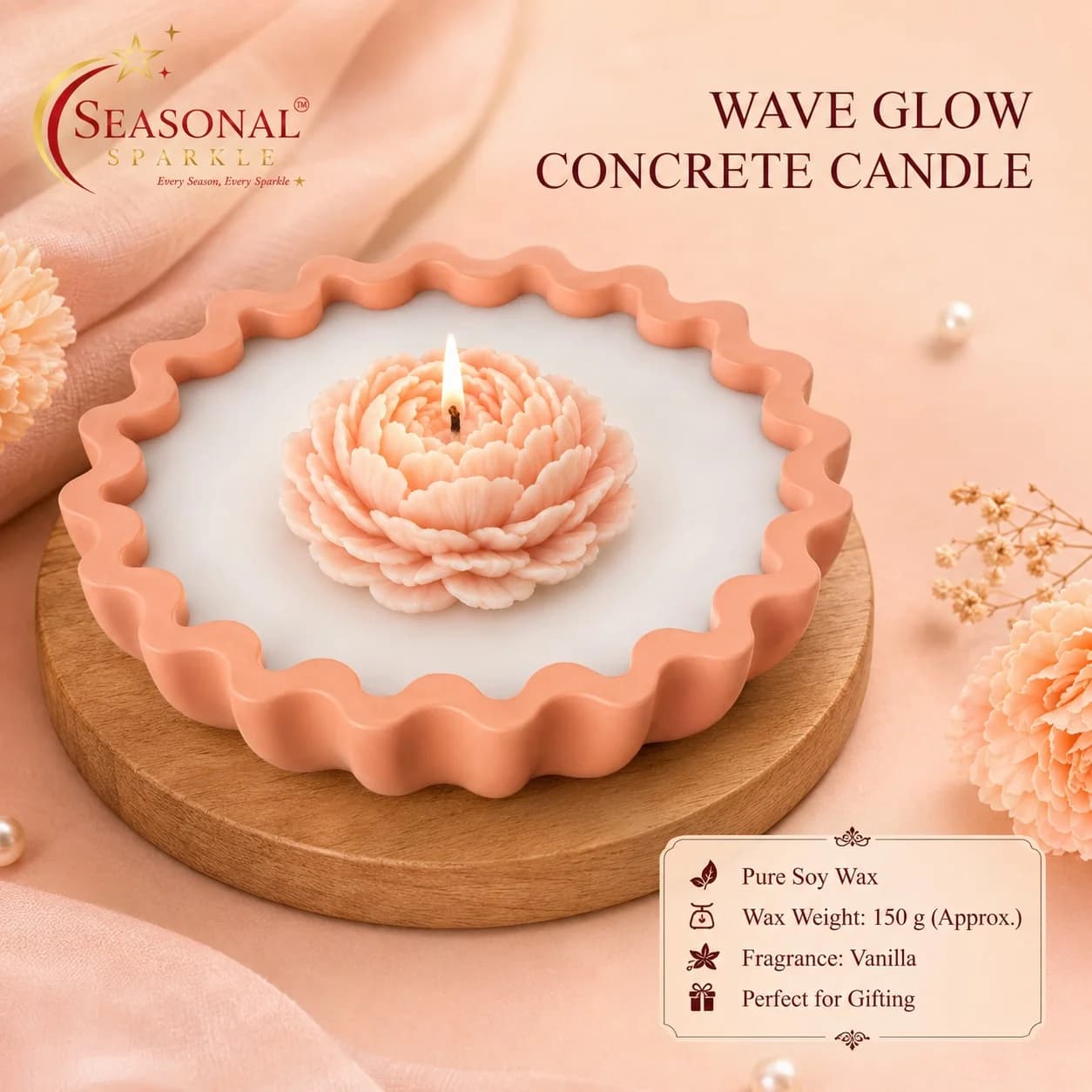 Wave Glow Concrete Scented Candle