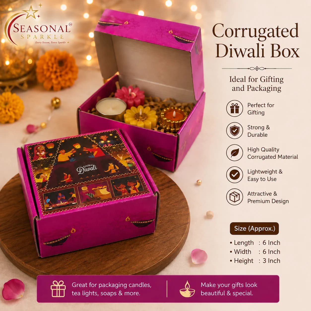 Diwali Corrugated Hamper Box