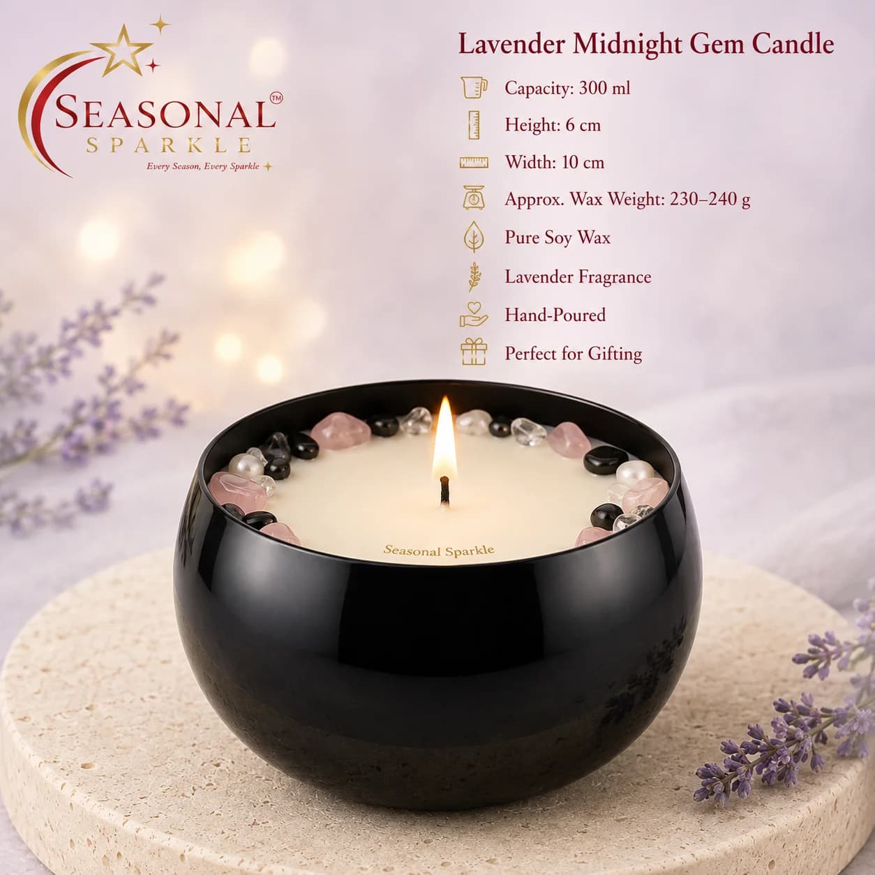 Lavender Midnight Gem Candle