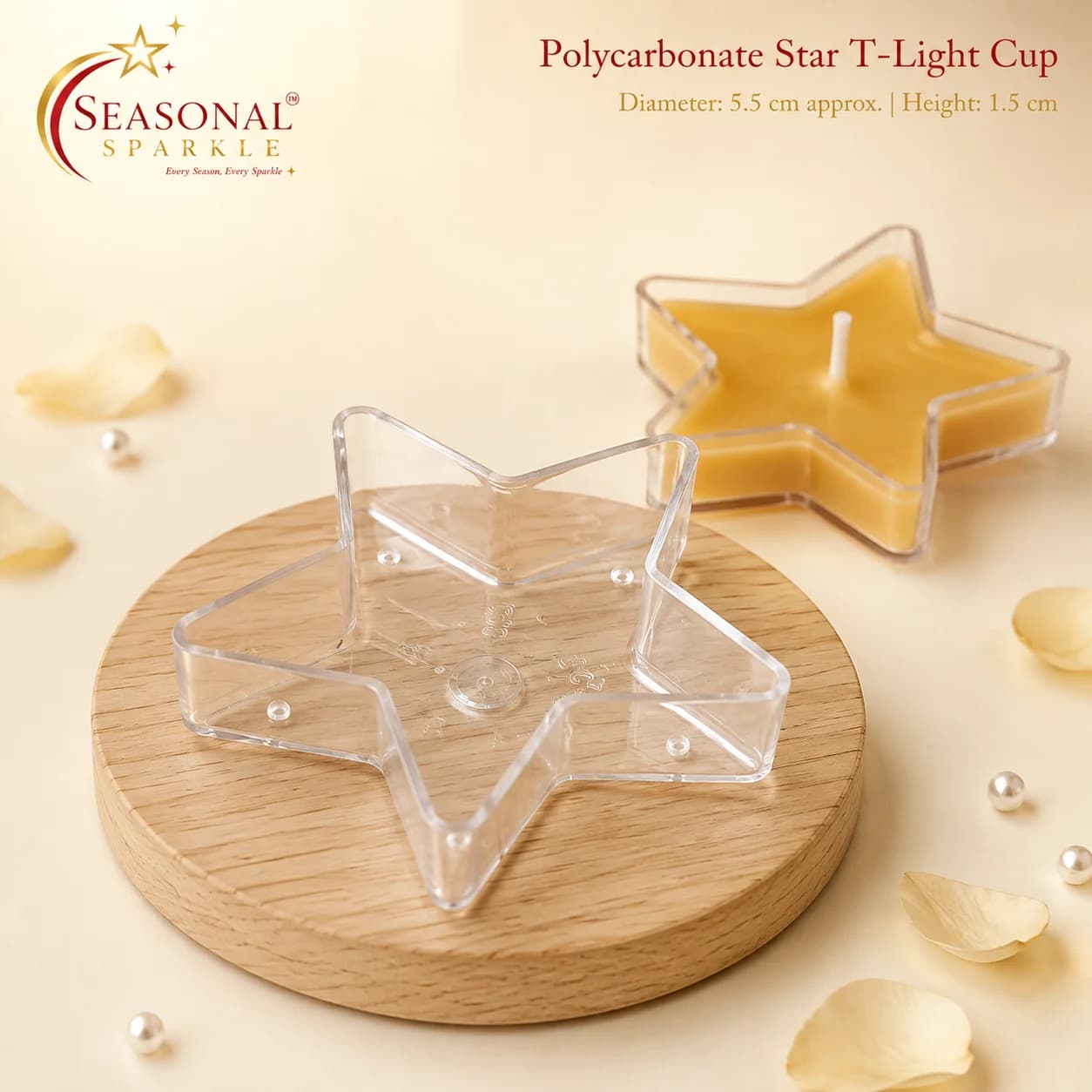 Polycarbonate Star T-Light Cup (5.5cm)