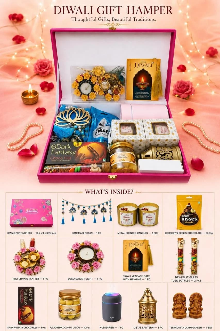 Diwali Gift Hamper – Humidifier & Metal Lantern