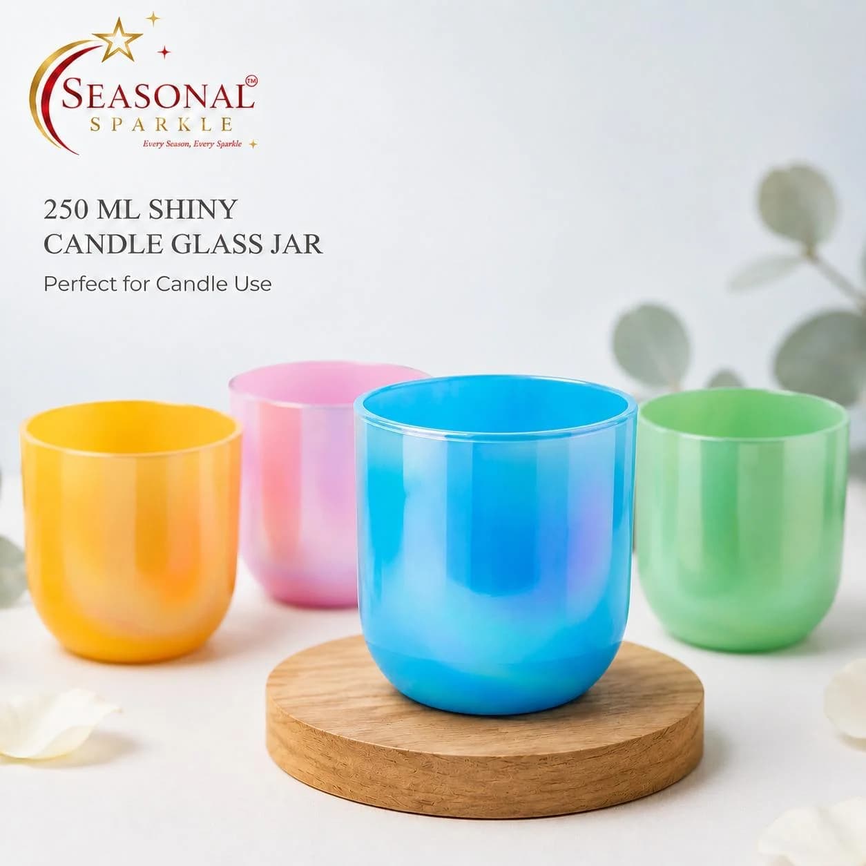 250ml Shiny Candle Glass Jar (moq 2 pcs)