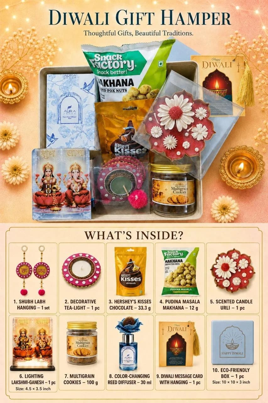 Diwali Gift Hamper – Color-Changing Diffuser & Lighting Lakshmi-Ganesh