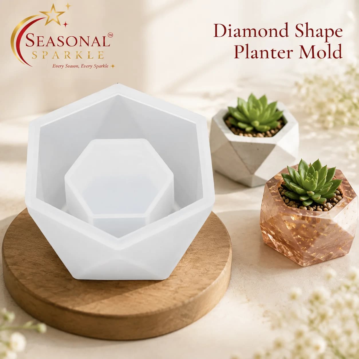 Diamond Faceted Planter & Jar Mould