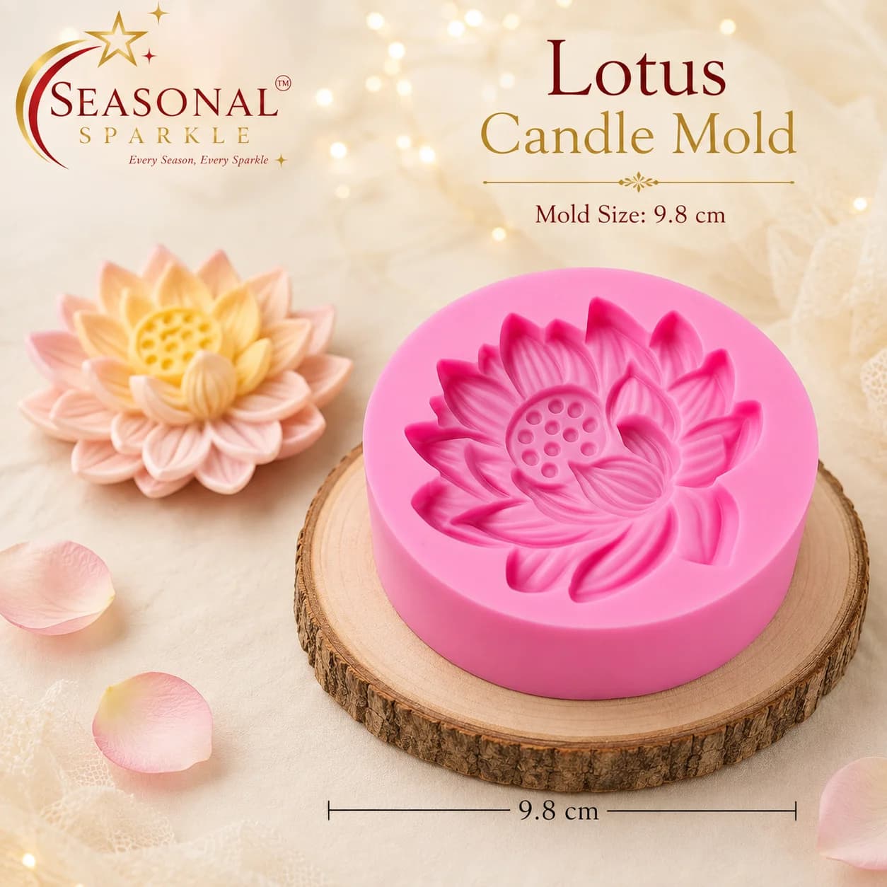 Lotus Candle Silicone Mould (9.8cm)