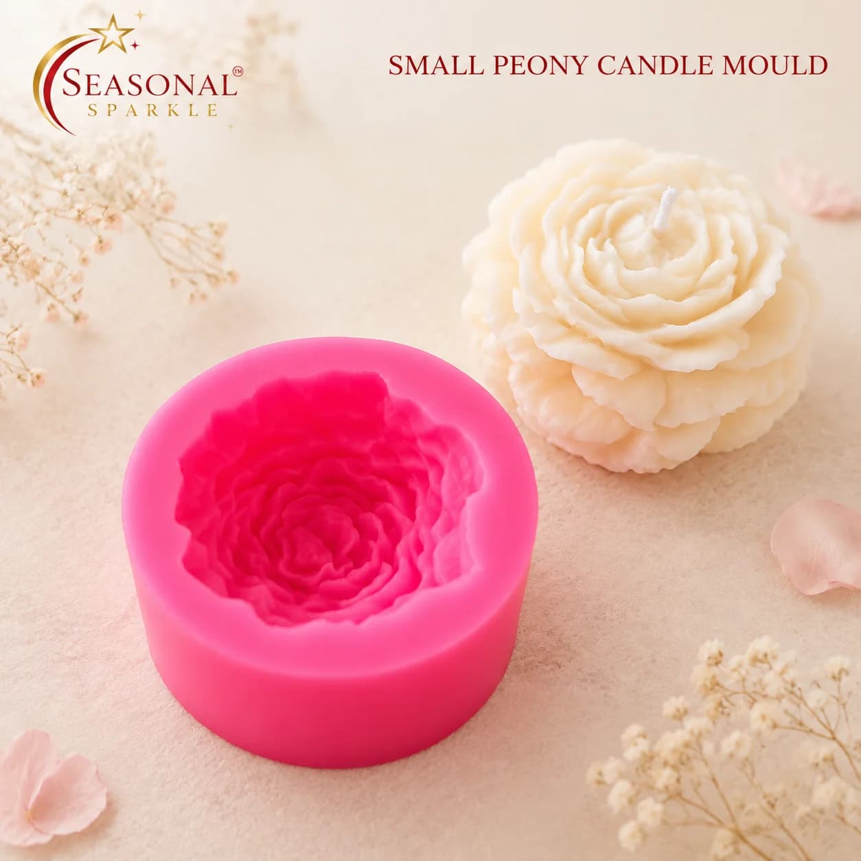 Small Peony Blossom Candle Mould