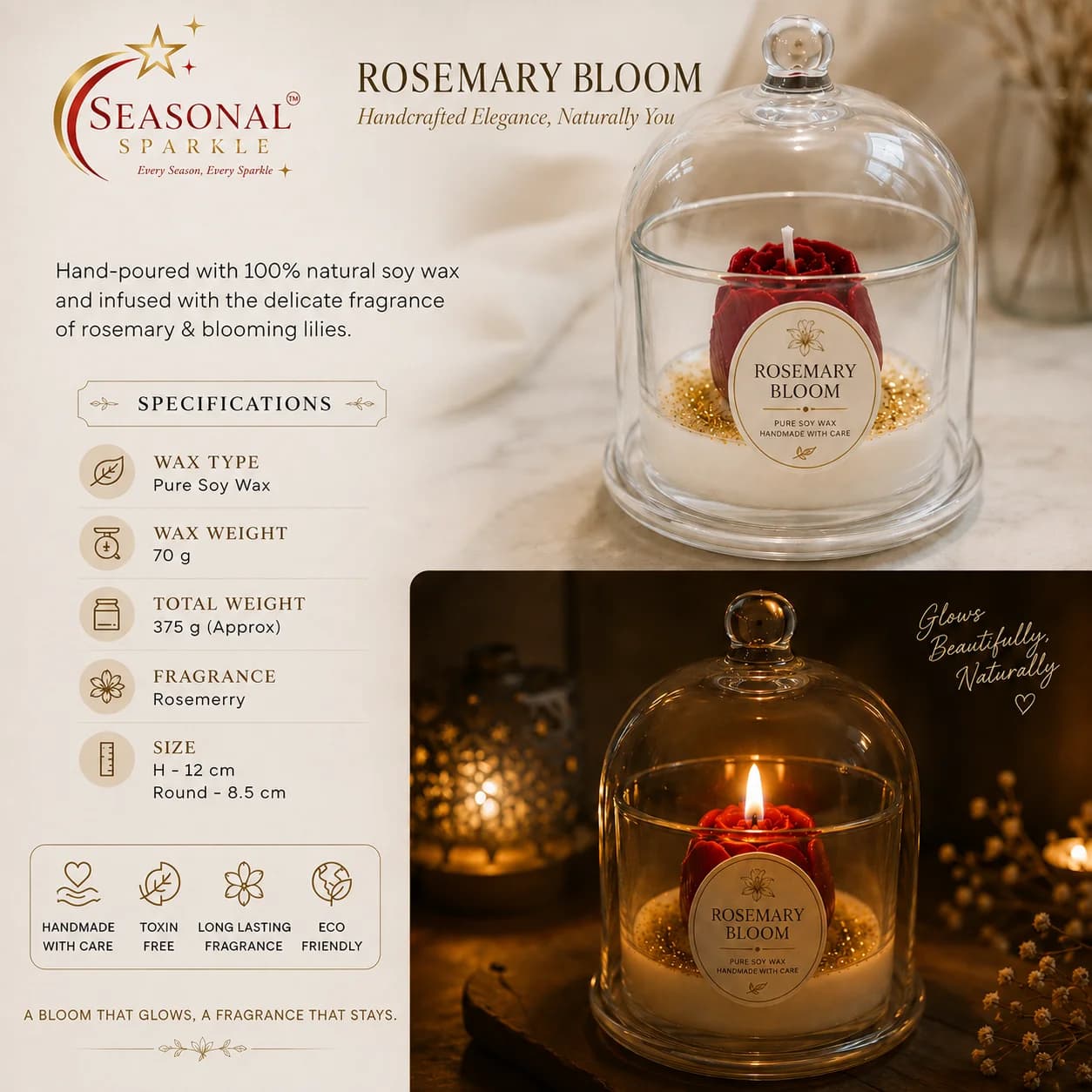 Rosemary Bloom Candle