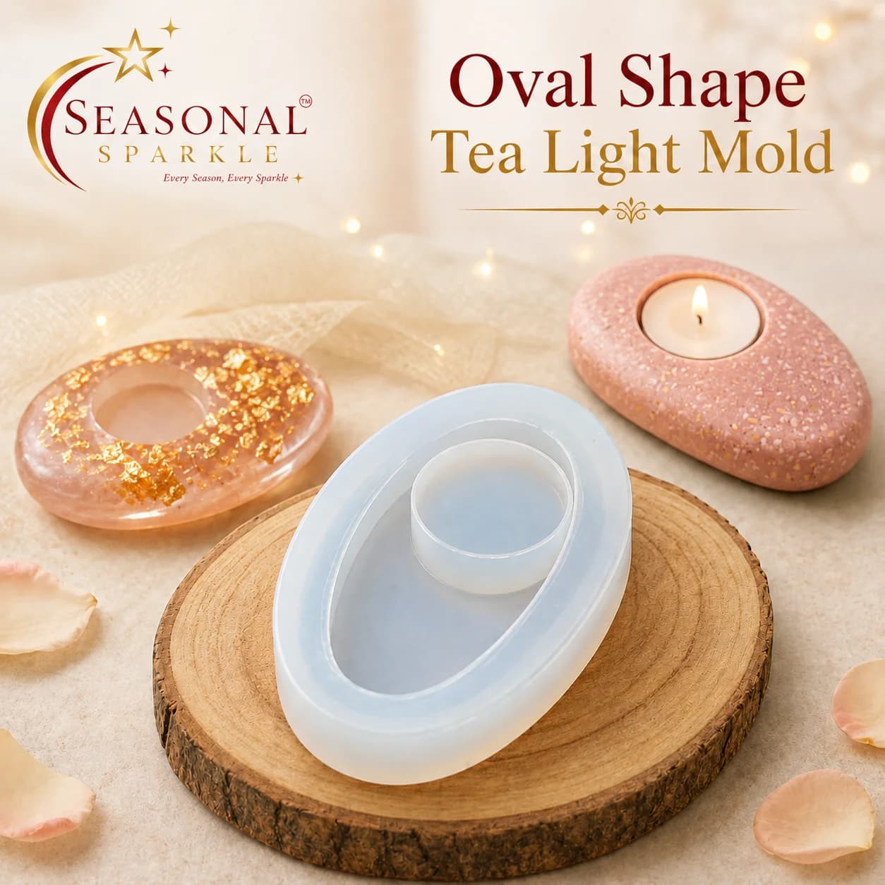 Oval Tea Light Candle Silicone Mould
