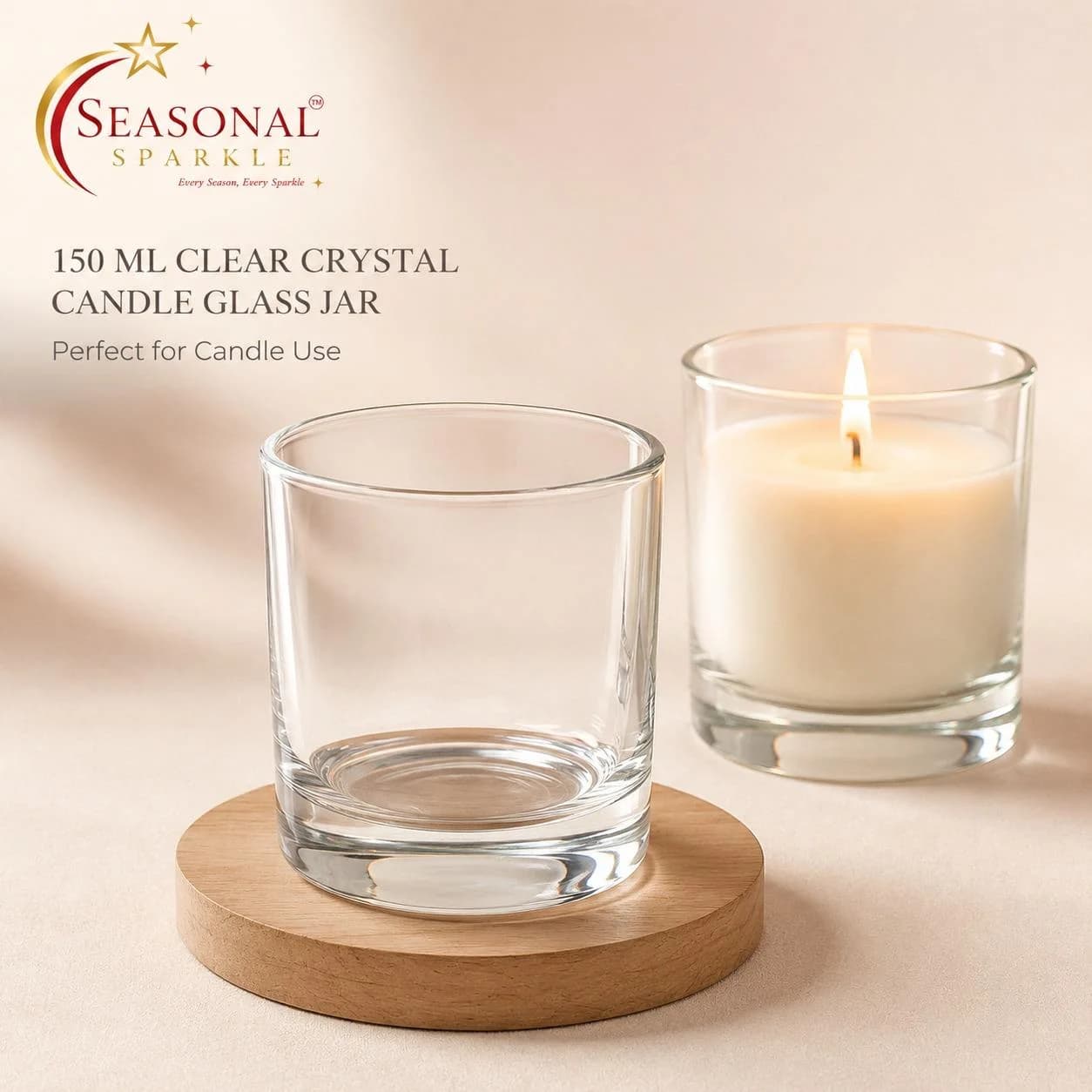 150ml Clear Crystal Candle Glass Jar (moq 6 pcs)