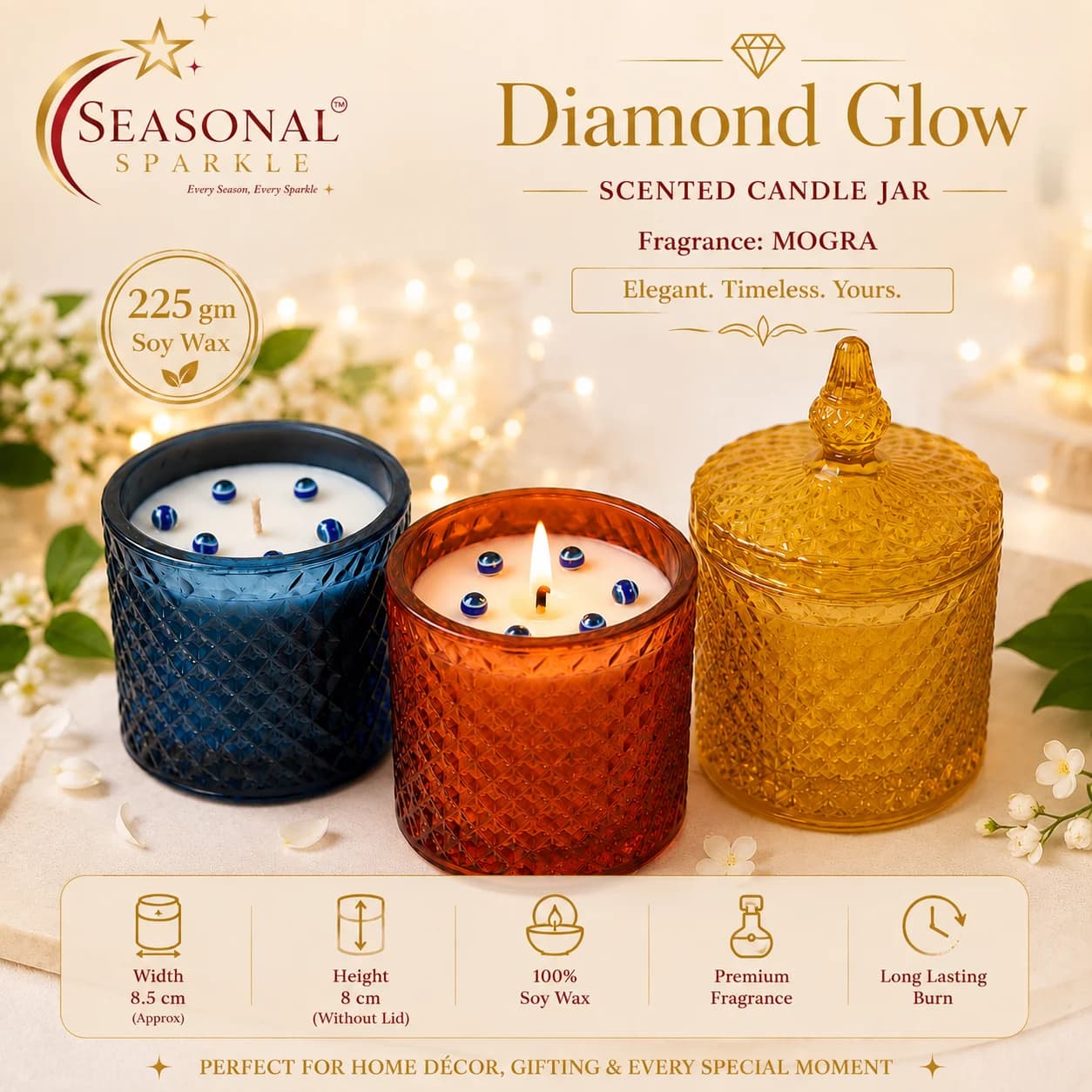 Diamond Glow Scented Candle Jar