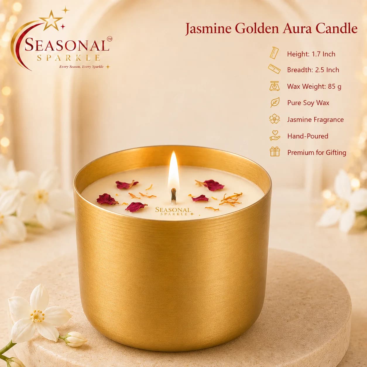 Jasmine Golden Aura Candle