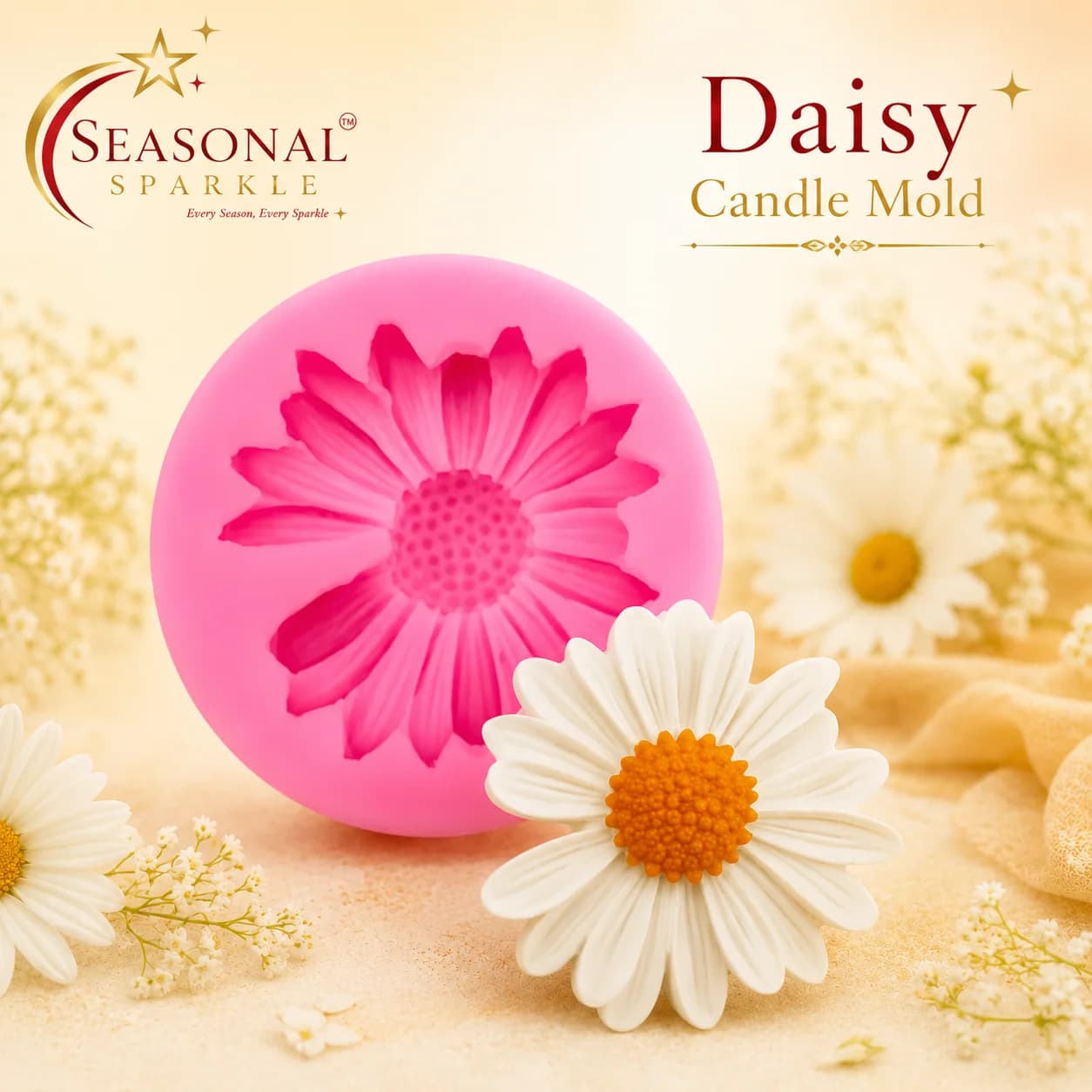 Daisy Flower Candle Silicone Mould