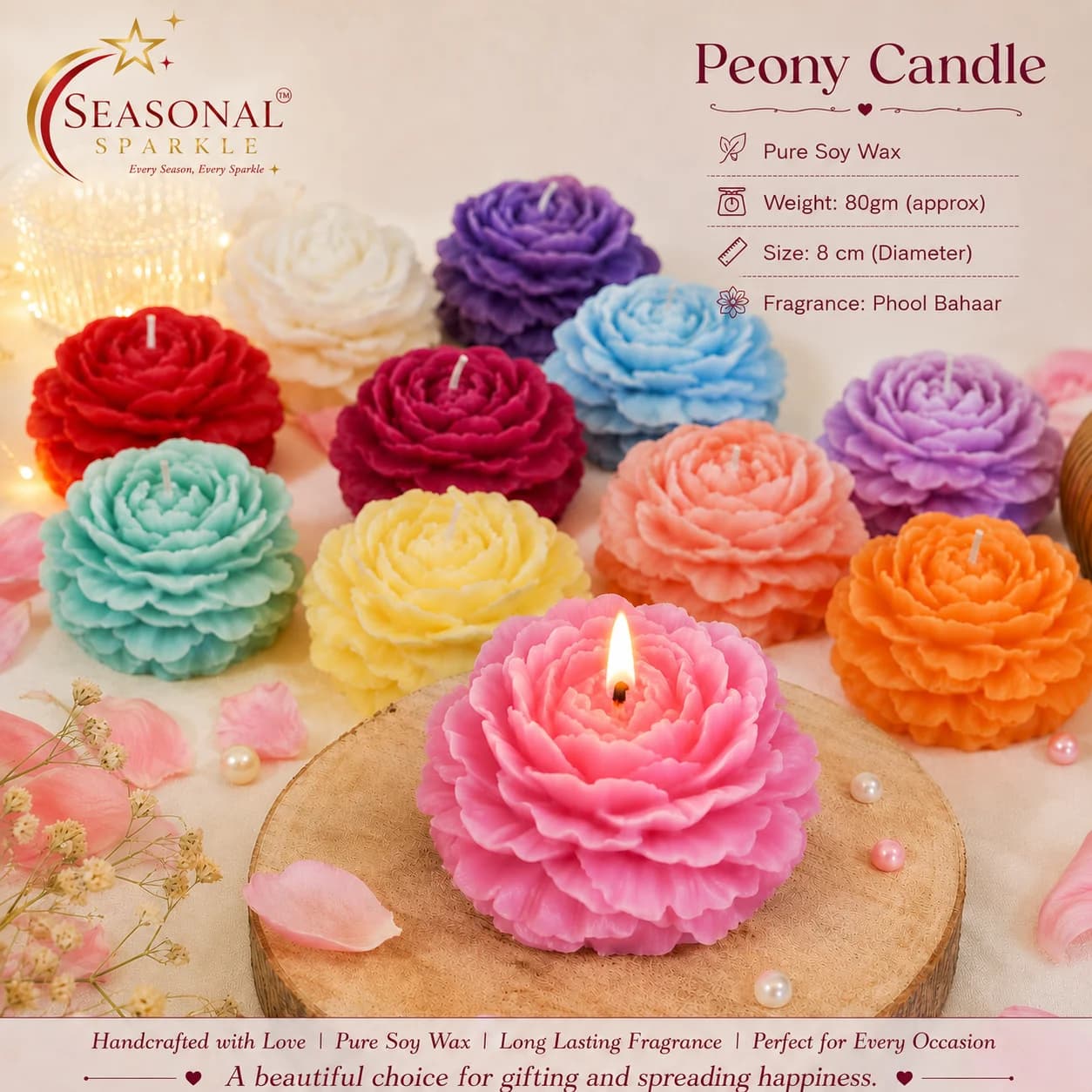 Peony Candle (moq 2 pcs)