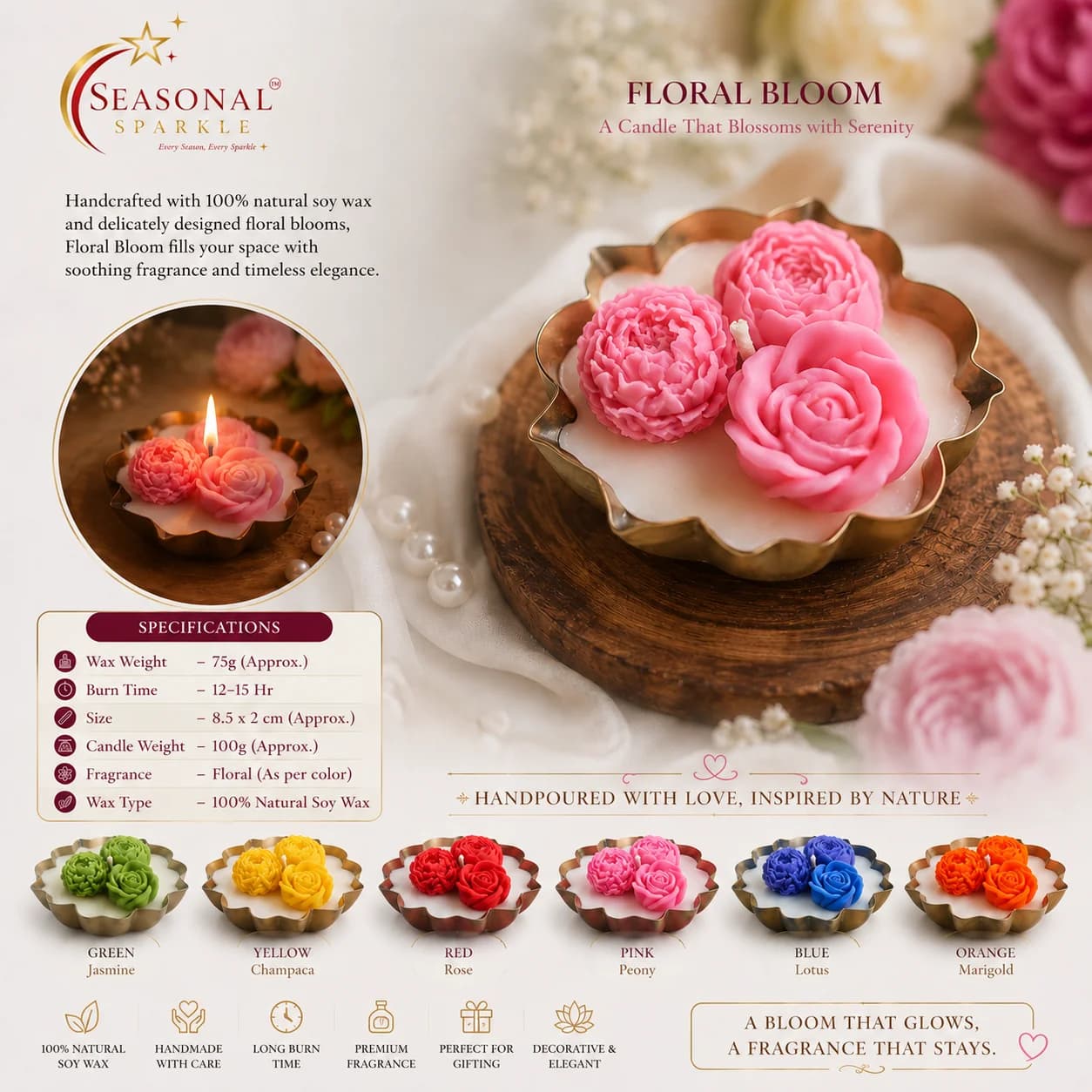 Floral Bloom Candle