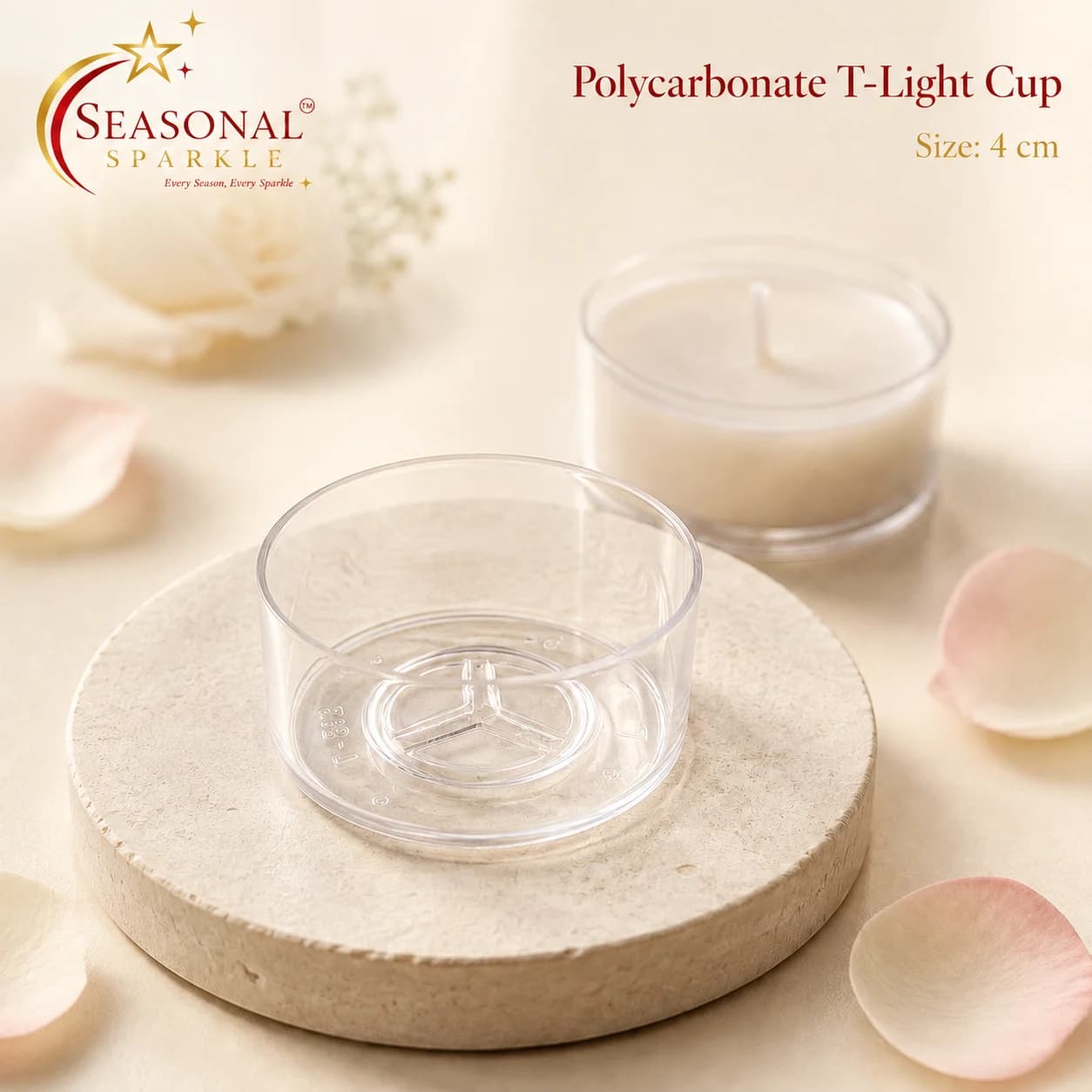 Polycarbonate Round T-Light Cup (4cm)