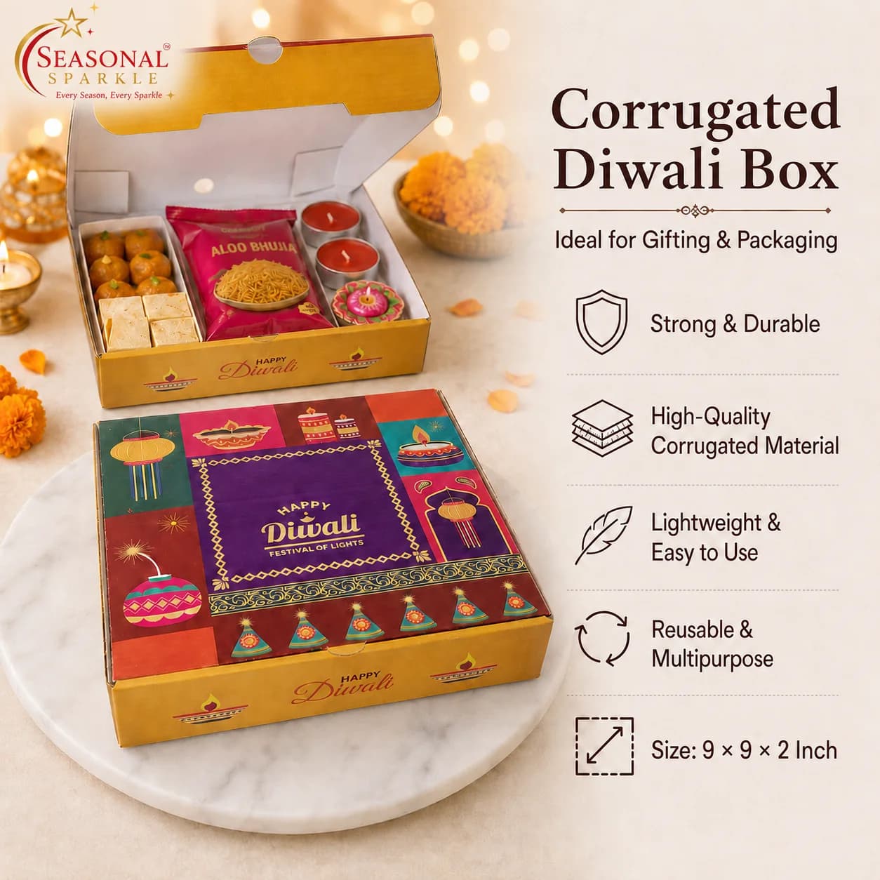 Designer Corrugated Diwali Gift Box