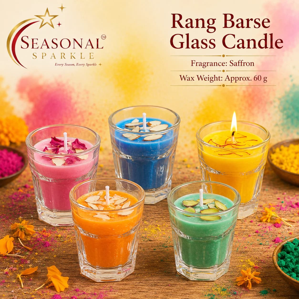 Rang Barse Glass Candle (set of 2)