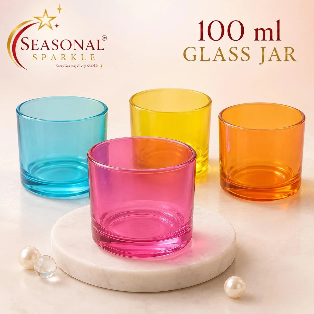 100ml Colored Glass Jar (moq 6 pcs)