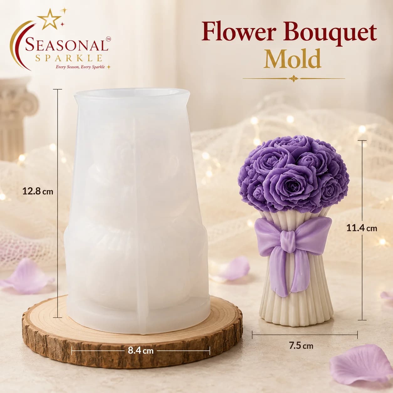 Flower Bouquet Candle Mould (12.8x11.4cm)