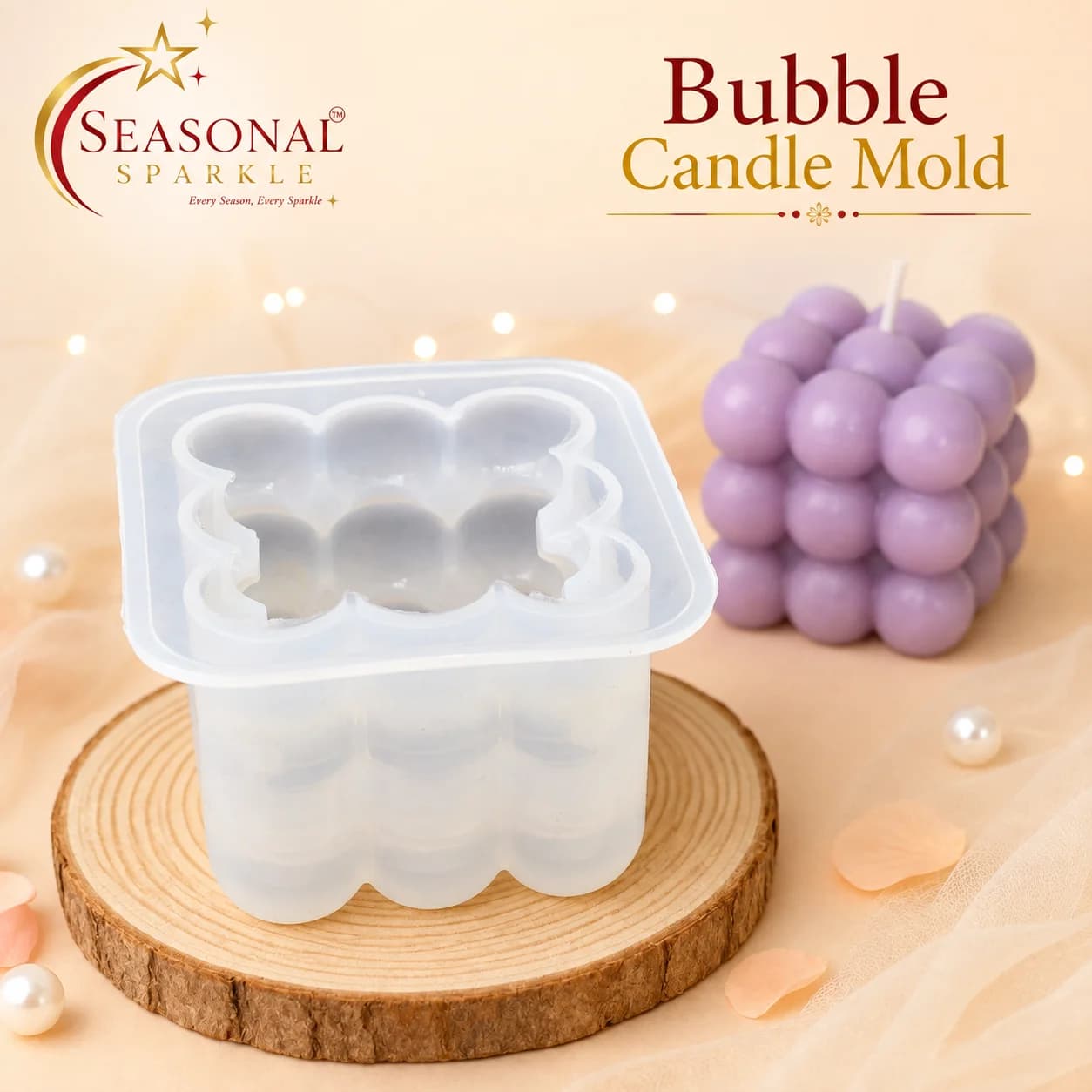 Classic Cube Bubble Candle Mould