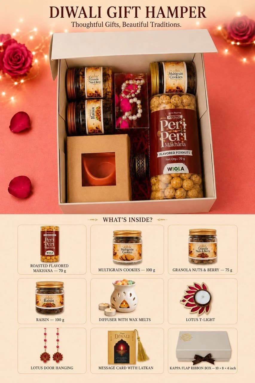Diwali Gift Hamper – Wax Melt Diffuser & Lotus Hanging