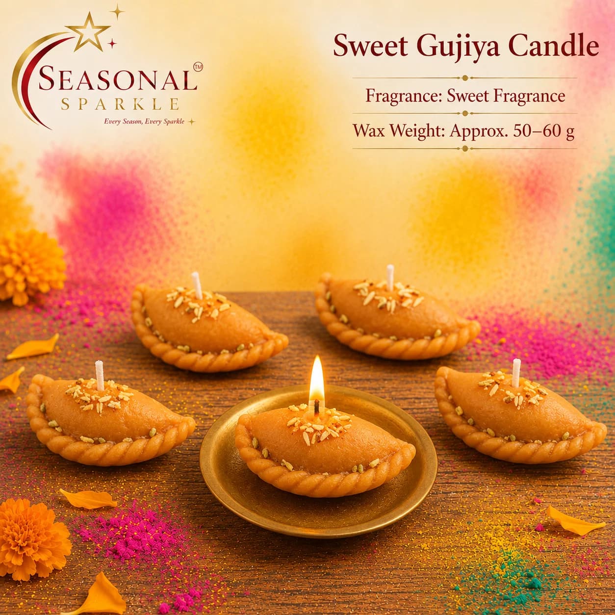 Sweet Gujiya Soy Candle (set of 4)