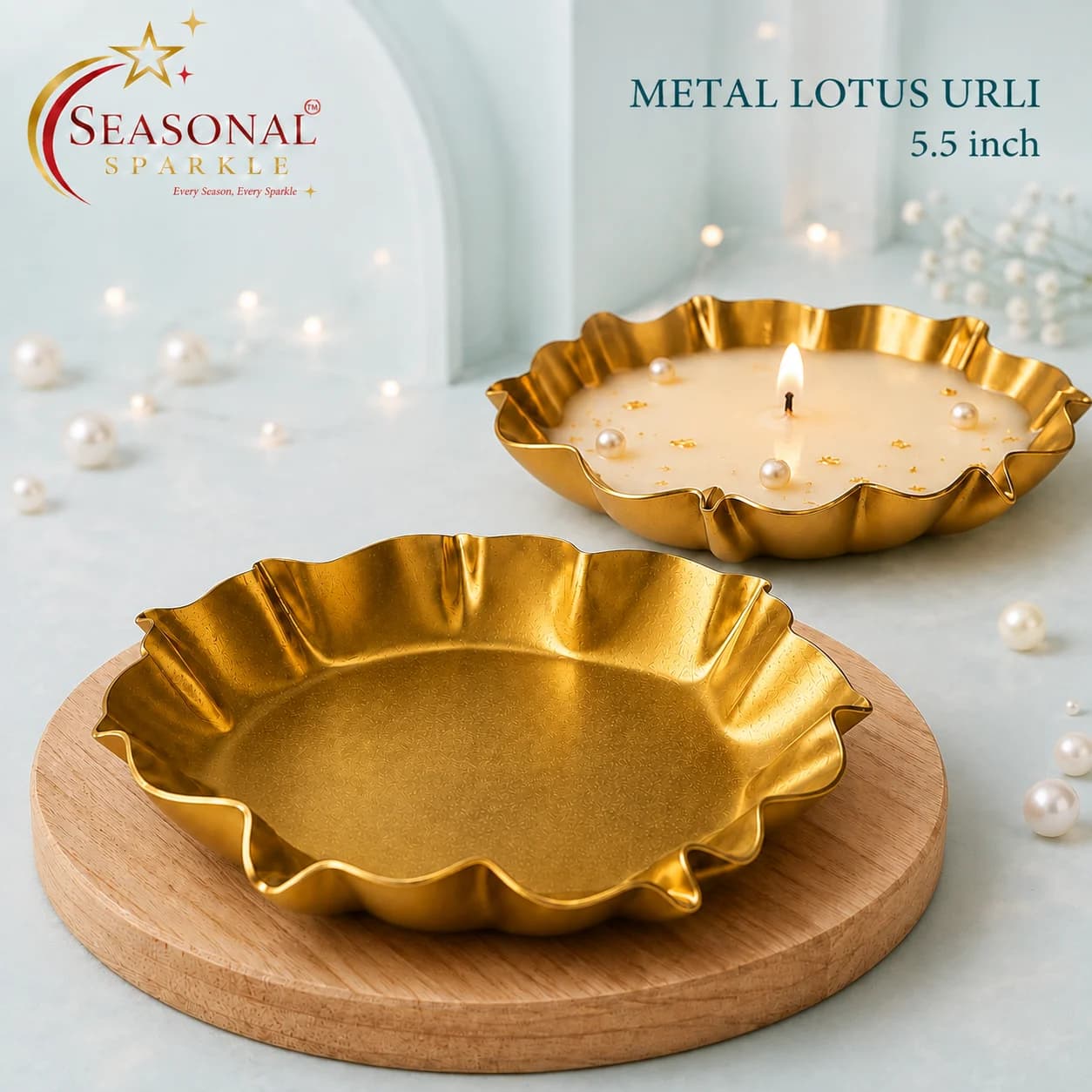 Metal Lotus Urli (5.5 Inch) (moq 2 pcs)