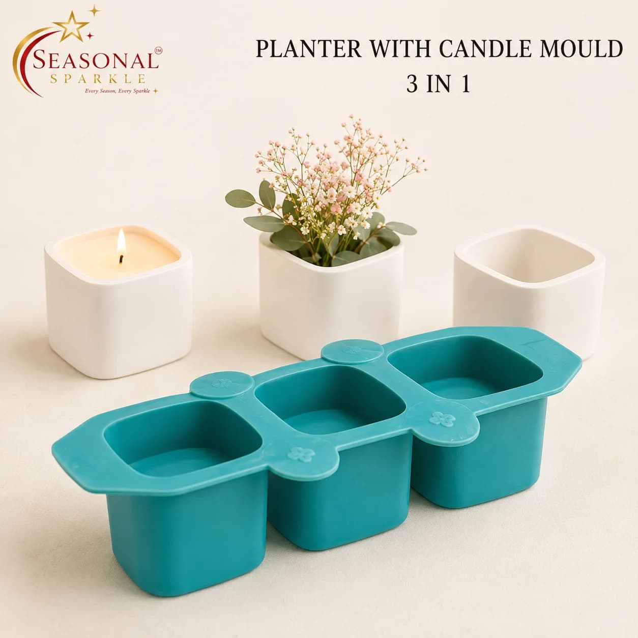 3-in-1 Planter & Candle Silicone Mould
