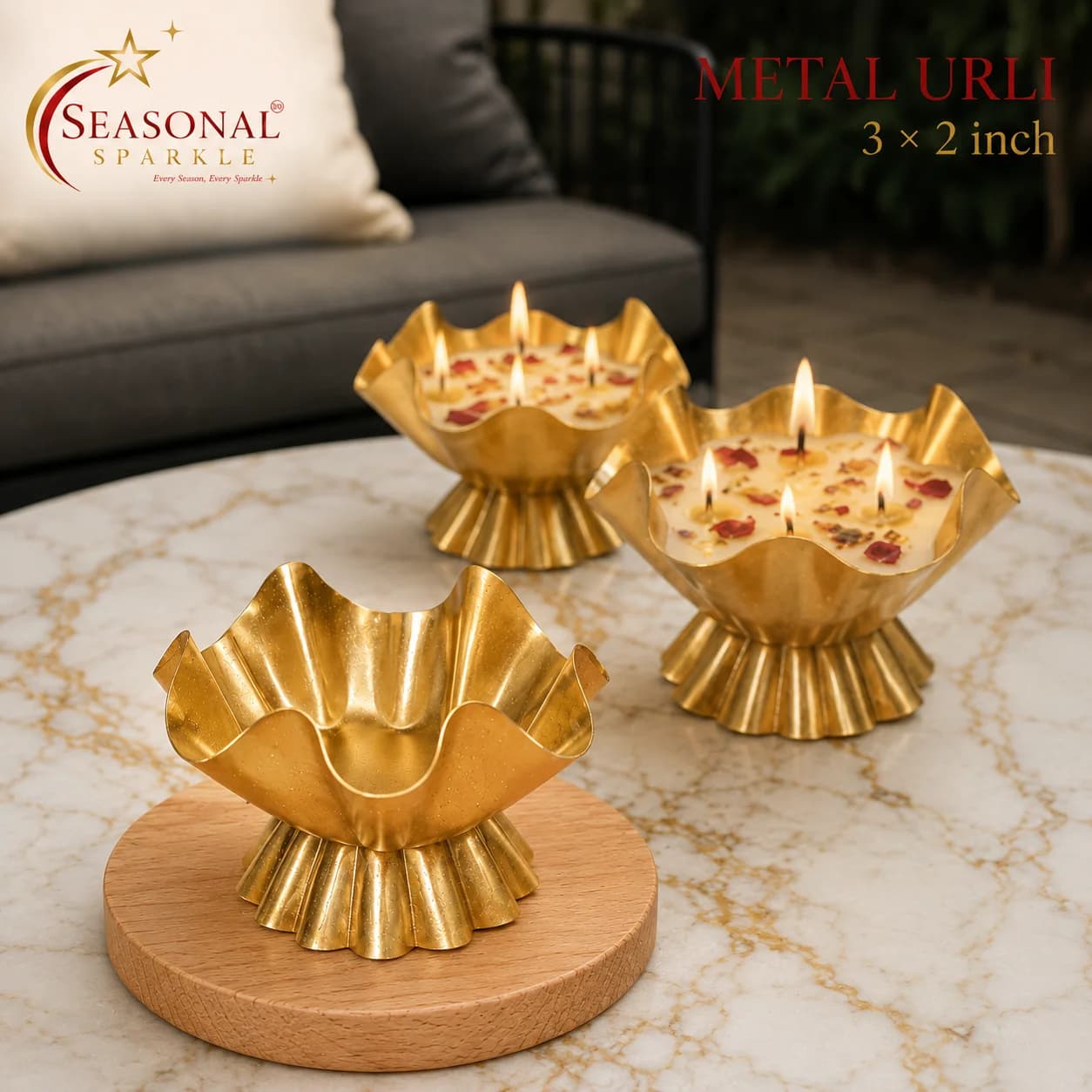 Decorative Metal Urli (4x2 Inch) (moq 2 pcs)