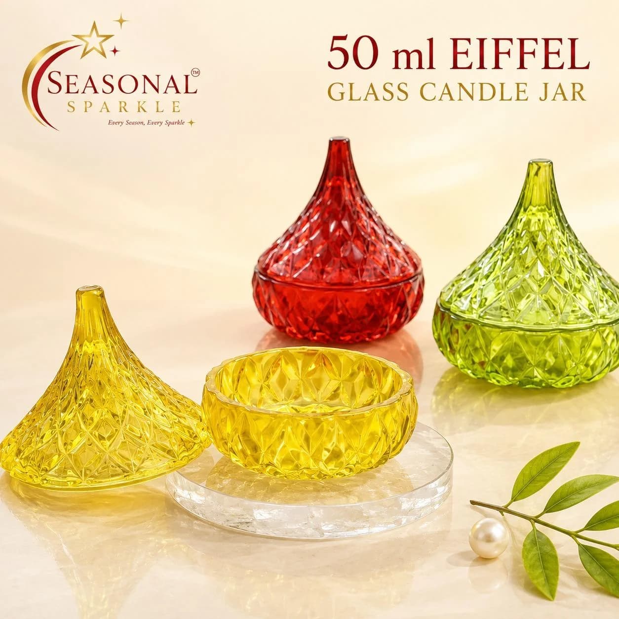 50ml Eiffel Glass Candle Jar (moq 2 pcs)