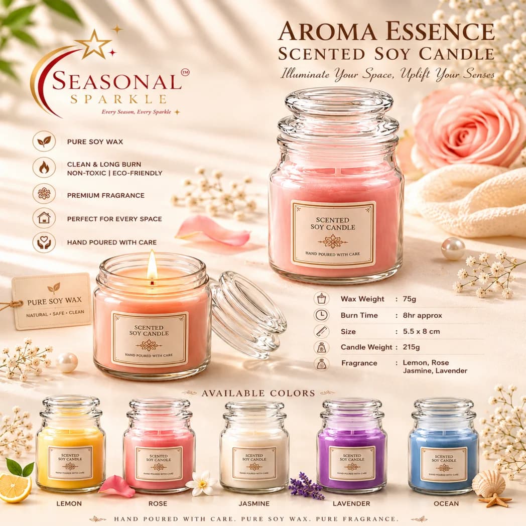 Aroma Essence Scented Soy Candle (set of 2)