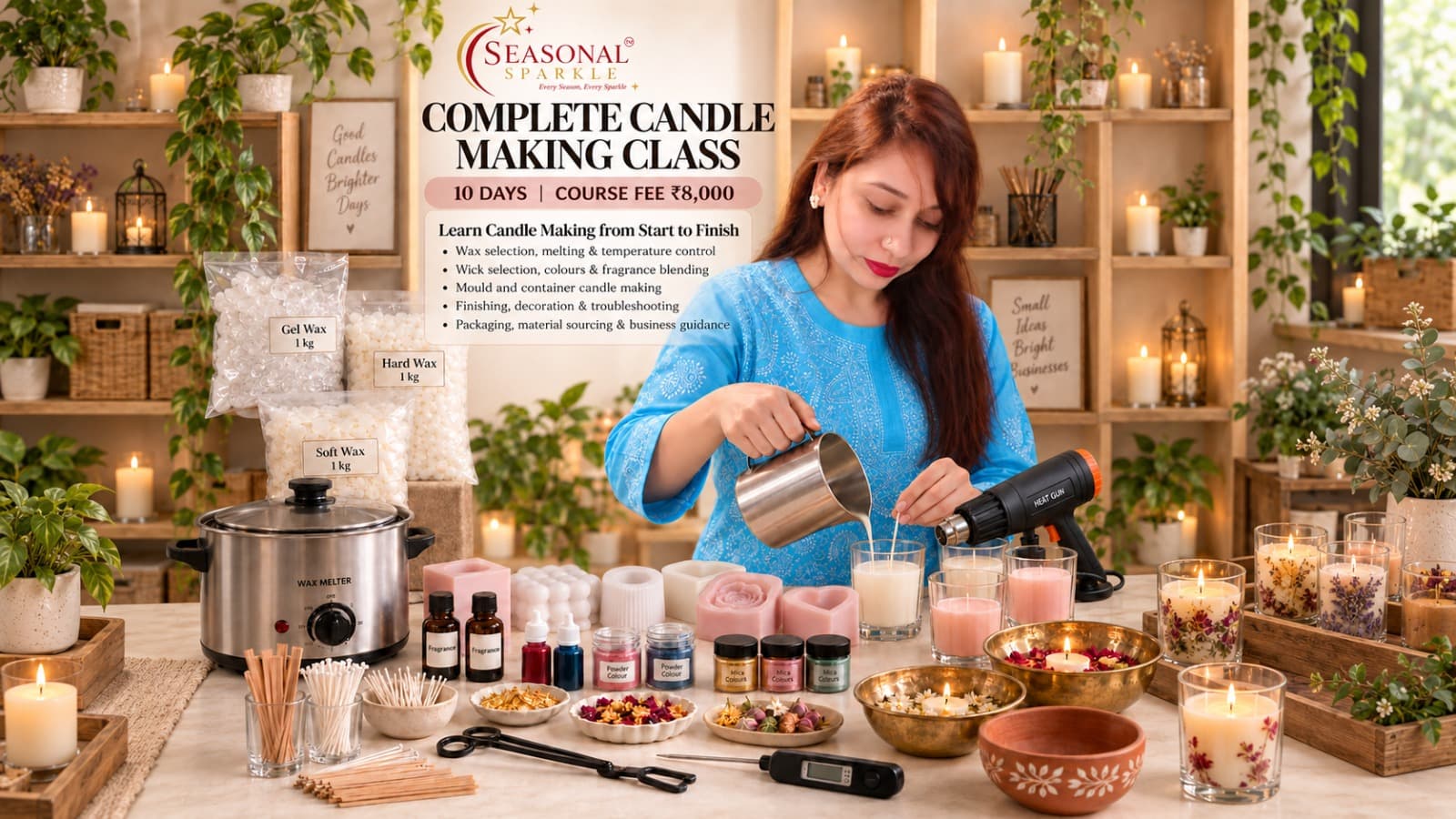 Complete Candle Making Class at Seasonal Sparkle
