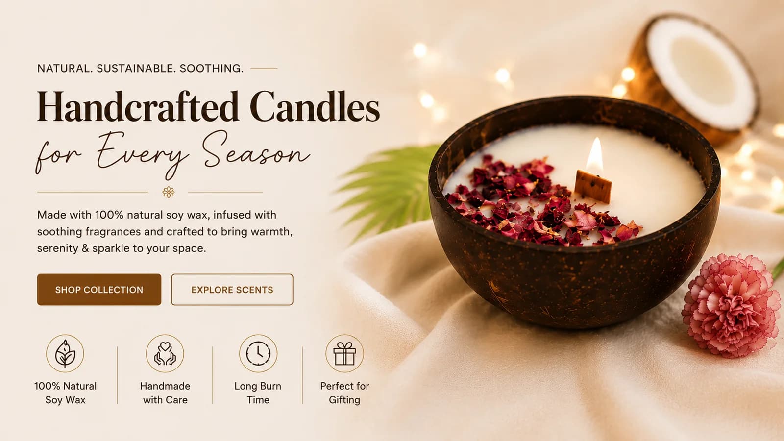 Rose bowl candle