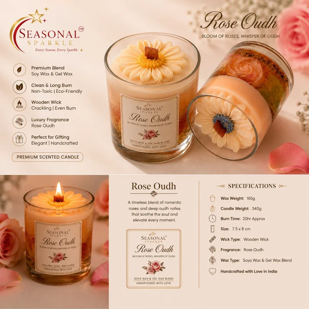 Rose Oudh Candle
